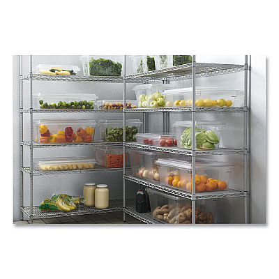 Rubbermaid Commercial Food/Tote Boxes, 3.5 gal, 18 x 12 x 6, Clear, Plastic (RCP3309CLE)