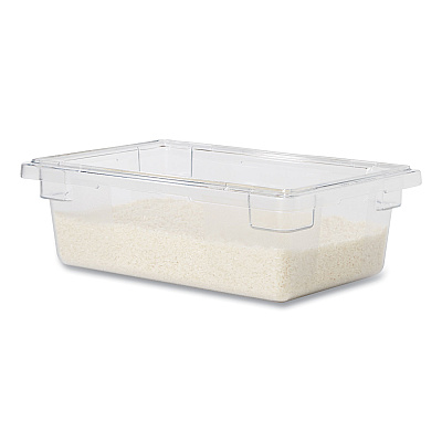 Rubbermaid Commercial Food/Tote Boxes, 3.5 gal, 18 x 12 x 6, Clear, Plastic (RCP3309CLE)