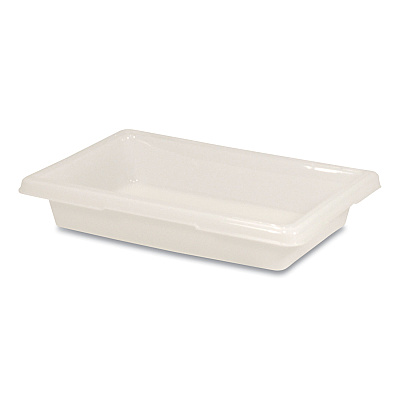 Rubbermaid Commercial Food/Tote Boxes, 2 gal, 18 x 12 x 3.5, White, Plastic (RCP3507WHI)