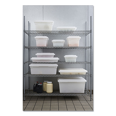 Rubbermaid Commercial Food/Tote Boxes, 2 gal, 18 x 12 x 3.5, White, Plastic (RCP3507WHI)