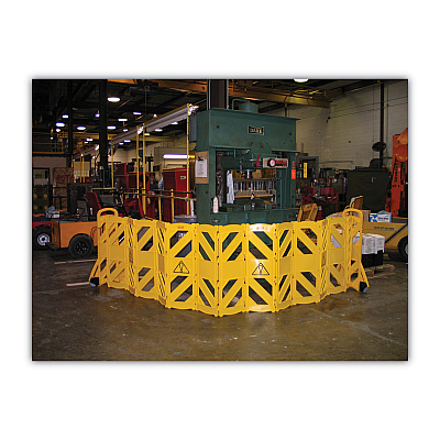 Rubbermaid Commercial Portable Mobile Safety Barrier, Plastic, 13 ft x 40", Yellow (RCP9S1100YEL)