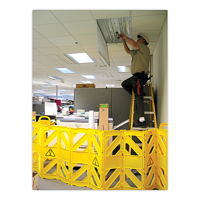 Rubbermaid Commercial Portable Mobile Safety Barrier, Plastic, 13 ft x 40", Yellow (RCP9S1100YEL)