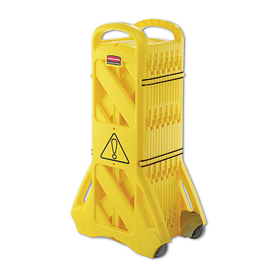 Rubbermaid Commercial Portable Mobile Safety Barrier, Plastic, 13 ft x 40", Yellow (RCP9S1100YEL)