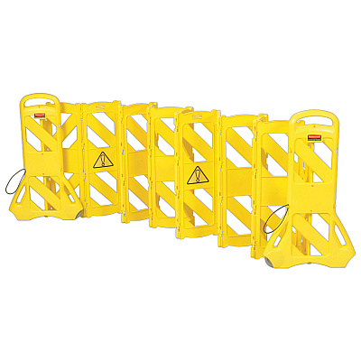 Rubbermaid Commercial Portable Mobile Safety Barrier, Plastic, 13 ft x 40", Yellow (RCP9S1100YEL)