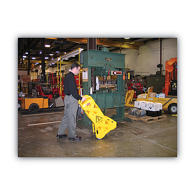 Rubbermaid Commercial Portable Mobile Safety Barrier, Plastic, 13 ft x 40", Yellow (RCP9S1100YEL)