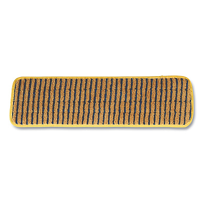 Rubbermaid Commercial Microfiber Scrubber Pad, Vertical Polyprolene Stripes, 18", Yellow, 6/Carton (RCPQ810YEL)