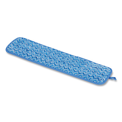Rubbermaid Commercial Microfiber Wet Room Pad, Split Nylon/Polyester Blend, 18", Blue, 12/Carton (RCPQ41000BLU)
