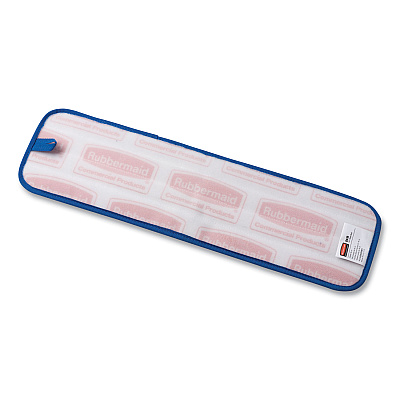 Rubbermaid Commercial Microfiber Wet Room Pad, Split Nylon/Polyester Blend, 18", Blue, 12/Carton (RCPQ41000BLU)