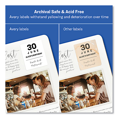 Avery Oval Print-to-the-Edge Labels, 1.5 x 2.5, White, 18/Sheet, 15 Sheets/Pack (AVE6583)