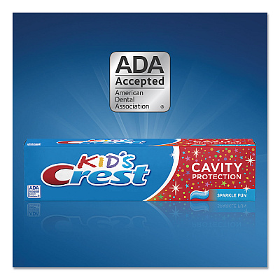 Crest Kids' Sparkle Toothpaste, Blue, Bubblegum Flavor, 0.85 oz Tube, 72/Carton (PGC40159CT)