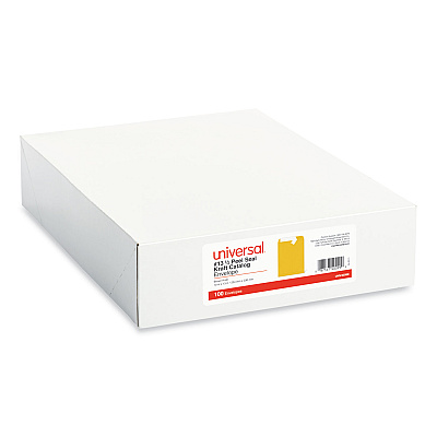 Universal Peel Seal Strip Catalog Envelope, #13 1/2, Square Flap, Self-Adhesive Closure, 10 x 13, Natural Kraft, 100/Box (UNV40099)