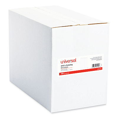 Universal Catalog Envelope, 24 lb Bond Weight Paper, #10 1/2, Square Flap, Gummed Closure, 9 x 12, White, 250/Box (UNV44104)