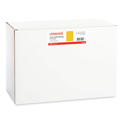 Universal Self-Stick Open End Catalog Envelope, #13 1/2, Square Flap, Self-Adhesive Closure, 10 x 13, Brown Kraft, 250/Box (UNV35292)