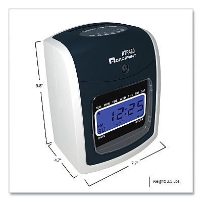 Acroprint ATR480 Time Clock and Accessories Bundle, Digital Display, White/Charcoal (ACPTTB500)