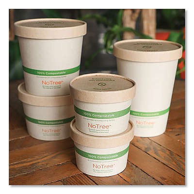 World Centric Paper Lids for Bowls, 4.6" Diameter, Kraft, 500/Carton (WORBOLPA12K)