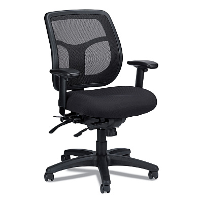 Eurotech Apollo Multi-Function Mesh Task Chair, Supports Up to 250 lb, 18.9" to 22.4" Seat Height, Silver Seat/Back, Black Base (EUTMFT945SL)