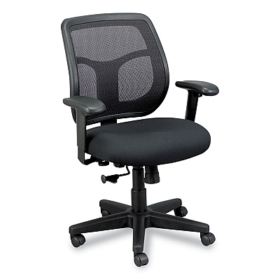 Eurotech Apollo Mid-Back Mesh Chair, 18.1" to 21.7" Seat Height, Black (EUTMT9400BK)