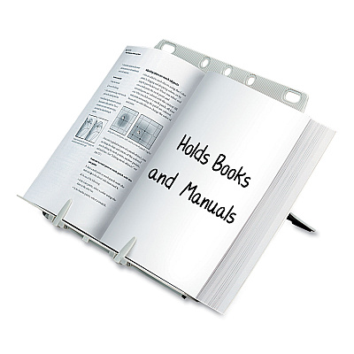 Fellowes BookLift Copyholder, One Book/Pad Capacity, Plastic, Platinum (FEL21100)
