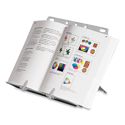 Fellowes BookLift Copyholder, One Book/Pad Capacity, Plastic, Platinum (FEL21100)