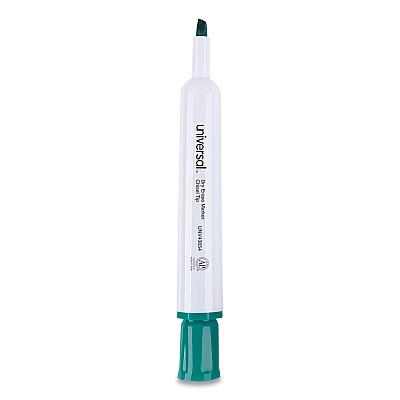 Universal Dry Erase Marker, Broad Chisel Tip, Green, Dozen (UNV43654)