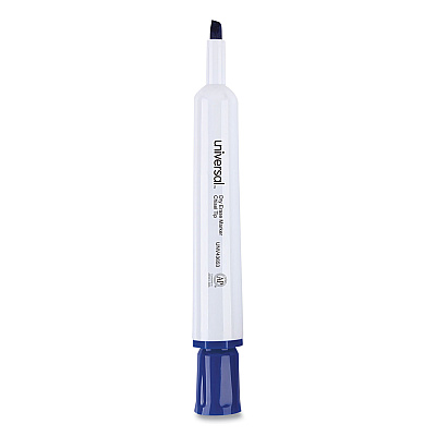 Universal Dry Erase Marker, Broad Chisel Tip, Blue, Dozen (UNV43653)