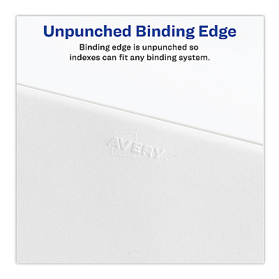 Preprinted Legal Exhibit Side Tab Index Dividers, Avery Style, 26-Tab, T, 11 x 8.5, White, 25/Pack, (1420) (AVE01420)