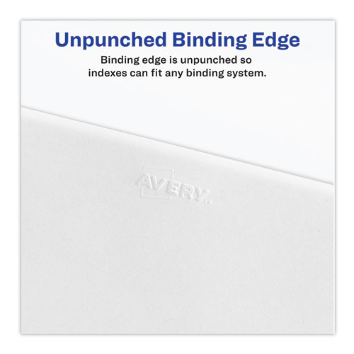 Preprinted Legal Exhibit Side Tab Index Dividers, Avery Style, 10-Tab, 30, 11 x 8.5, White, 25/Pack, (1030) (01030)