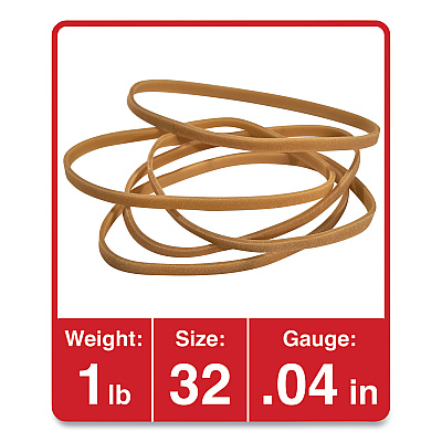 Universal Rubber Bands, Size 32, 0.04" Gauge, Beige, 1 lb Box, 820/Pack (UNV00132)