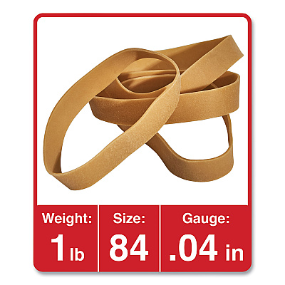 Universal Rubber Bands, Size 84, 0.04" Gauge, Beige, 1 lb Box, 155/Pack (UNV00184)