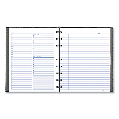 Blueline NotePro Undated Daily Planner, 9.25 x 7.25, Black Cover, Undated (REDA29C81)