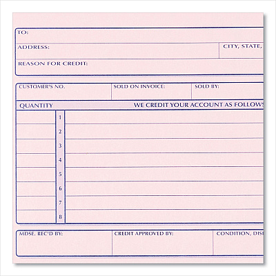 Rediform Credit Memo Book, Three-Part Carbonless, 5.5 x 7.88, 50 Forms Total (RED7L787)