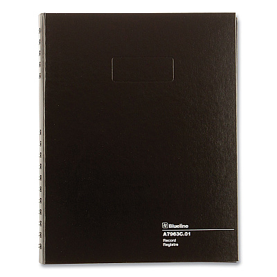 Blueline AccountPro Records Register Book, Black Cover, 9.5 x 6 Sheets, 300 Sheets/Book (REDA7963C01)
