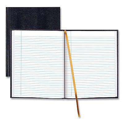Blueline Executive Notebook with Ribbon Bookmark, 1-Subject, Medium/College Rule, Blue Cover, (75) 11 x 8.5 Sheets (REDA1082)