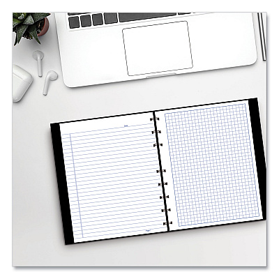 Blueline NotePro Quad Notebook, Data/Lab-Record Format with Narrow and Quadrille Rule Sections, Black Cover, (96) 9.25 x 7.25 Sheets (REDA44C81)