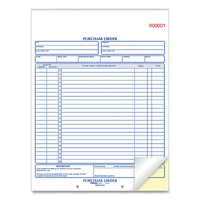 Rediform Purchase Order Book, 17 Lines, Two-Part Carbonless, 8.5 x 11, 50 Forms Total (RED1L146)