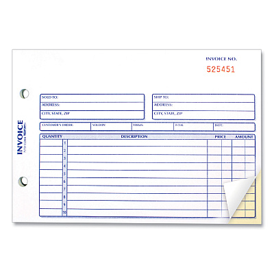 Rediform Invoice Book, Two-Part Carbonless, 5.5 x 7.88, 50 Forms Total (RED7L721)