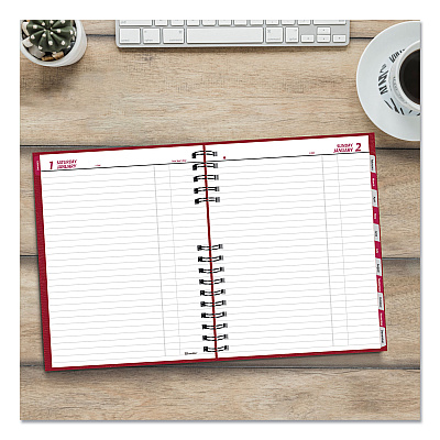 Brownline CoilPro Daily Planner, 10 x 7.88, Red Cover, 12-Month (Jan to Dec): 2026 (C550CRED)