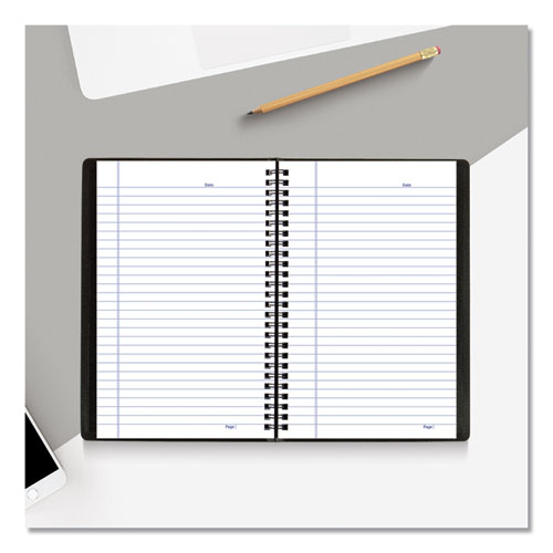 Blueline Duraflex Poly Notebook, 1-Subject, Medium/College Rule, Black Cover, (80) 9.38 x 6 Sheets (B4081)