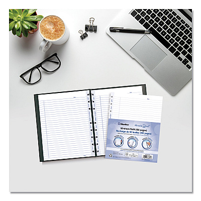 Blueline MiracleBind Ruled Paper Refill Sheets for all MiracleBind Notebooks and Planners, 9.25 x 7.25, White/Blue Sheets, Undated (REDAFR9050R)