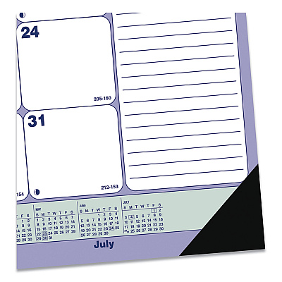 Blueline Academic 13-Month Desk Pad Calendar, 21.25 x 16, White/Blue/Green Sheets, Black Headband, 13-Month: July 2025 to July 2026 (CA181731)