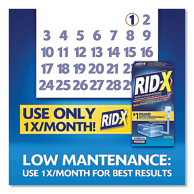 RID-X Septic System Treatment Concentrated Powder, 19.6 oz, 6/Carton (RAC80307)