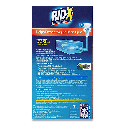 RID-X Septic System Treatment Concentrated Powder, 9.8 oz, 12/Carton (RAC80306)