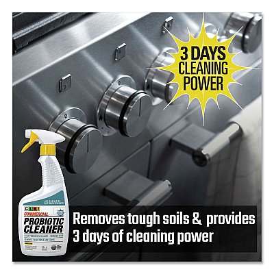 CLR PRO Commercial Probiotic Cleaner, Lemon Scent, 32 oz Spray Bottle, 6/Carton (JELFMCPC326PRO)