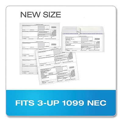 TOPS 1099 Double Window Envelope, Commercial Flap, Self-Adhesive Closure, 3.75 x 8.75, White, 24/Pack (TOP2222PS3)
