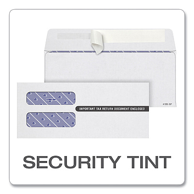 TOPS 1099 Double Window Envelope, Commercial Flap, Self-Adhesive Closure, 3.75 x 8.75, White, 24/Pack (TOP2222PS3)