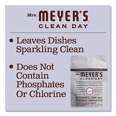 Mrs. Meyer's Automatic Dish Detergent, Lavender, 12.7 oz Pack, 20/Pack, 6 Packs/Carton (SJN306685)