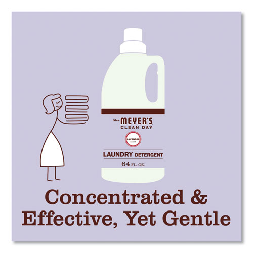 Mrs. Meyer's Liquid Laundry Detergent, Lavender Scent, 64 oz Bottle, 6/Carton (651367)