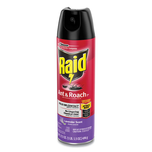 Raid Ant and Roach Killer, 17.5 oz Aerosol Spray, Lavender, 12/Carton (334632)
