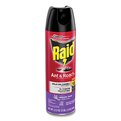 Raid Ant and Roach Killer, 17.5 oz Aerosol Spray, Lavender, 12/Carton (SJN334632)