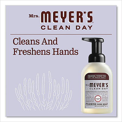 Mrs. Meyer's Foaming Hand Soap, Lavender Scent, 10 oz, 6/Carton (SJN662031)
